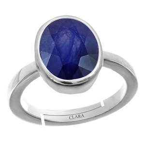 Anillo Geométrico de Zafiro Azul Natural y Certificado, Corte Ovalado, Engaste en Bisel, Joyería Fina, Certificado IGI, Uso Diario - Product Image 1