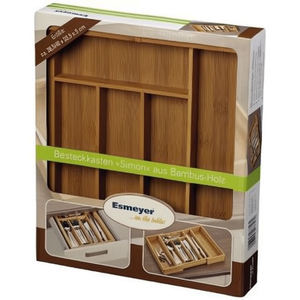 Caja de Almacenamiento de Madera de Bambú Esmeyer SIMON, 28.6 x 5.9 x 33.4 cm, 7 Compartimentos, Organizador con Cajones Extraíbles Marrones - Product Image 3