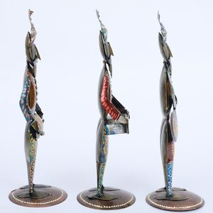 ชุดตุ๊กตาเหล็กน้ำหนักเบา3ชิ้นสำหรับตกแต่งบ้านหลากสี - Product Image 5