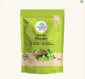 Poudre d'Amla biologique certifiée 100% biologique, renforcez votre immunité et votre digestion, Amla biologique naturelle d'Inde, poudre de 200 g - Product Image 1
