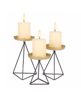 Bougeoir grand en métal de forme géométrique de vente chaude pour les centres de table de mariage et les décorations pour la maison - Product Image 3
