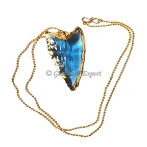 Colar de flecha de ponto azul artesanal, de alta qualidade, para venda, atacado, natural, semi precious, artesanato de pedra para cura