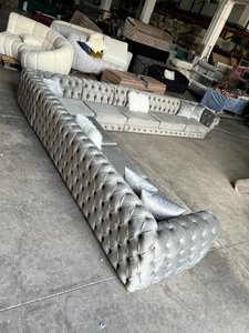 Juego de sofá de esquina para sala de estar de 270x270cm cama de madera de tela personalizable envío mundial posible cualquier opción de color disponible - Product Image 2