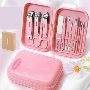 Boîte de 13 pièces avec logo personnalisé ensemble de manucure portable en acier coupe-ongles beauté coupe oreille cuillère acné aiguille pédicure PU bonbons couleurs boîte - Product Image 3