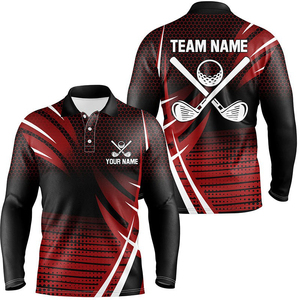 Venta al por mayor de polos de golf de punto de color sólido de manga larga de diseño personalizado 100% algodón de manga larga Polo para hombres - Product Image 2