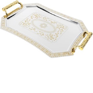 Bandeja redonda de Metal negra para servir café y té, mesa de comedor, para casa, oficina, fiesta, boda, gran oferta - Product Image 6