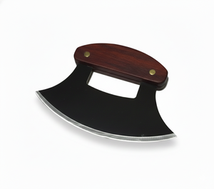 Couteau Ulu en acier inoxydable fait main, bol/planche à découper, 8,5 pouces x 9 pouces, ensemble de couteau en bouleau d'Alaska avec étui - Product Image 1