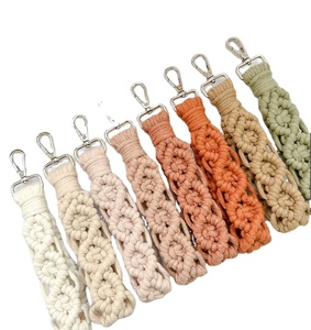 <b>Wristlet</b> Keychain, Macrame Tutorial for Beginners Wedding Gift Boho Keychain Handmade Macrame Keychain - Product Image 1