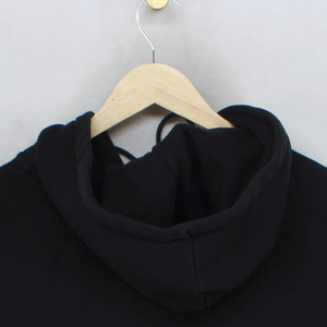 Women's <b>Black</b> <b>Cropped</b> Pullover Hoodie <b>Jumper</b> Breathable Cotton Fleece Sweatshirt Top for Winter Streetwear - Product Image 4