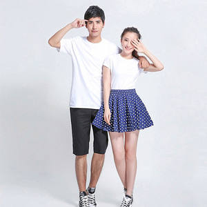 180gsm Cotton Polyester <b>Blend</b> Unisex Men's Cheap O-Neck Short-Sleeve Sports Plain OEM Logo Customize T-shirt for men - Product Image 4