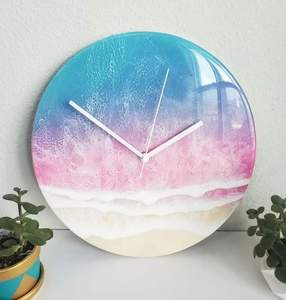 Haute Qualité Antique Résine Époxy Craquelé Bois Quartz Horloge Murale Unique Moderne Salon Meilleur En Gros Options Aiguille Affichage - Product Image 1