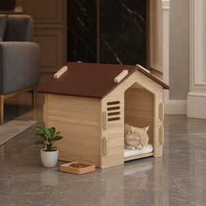 Maison fixe AC17 pour animaux de compagnie à l'intérieur avec des panneaux inspirés de meubles propres adaptés aux appartements fournisseur OEM Vietnam - Product Image 1