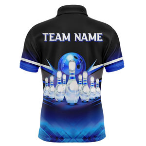 Polo de bowling pour homme personnalisé, séchage rapide, 100% polyester, imperméable, respirant, qualité supérieure, tricoté, imprimé sportif, sublimation - Product Image 6