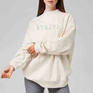 Venta al por mayor personalizado de las mujeres de invierno largo cuello falso sudaderas-mezcla de algodón logotipo frontal posición personalizado Color y logotipo - Product Image 4