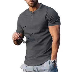 Camiseta Deportiva Informal de Verano para Hombre Henry, Corte Ajustado, 100% Algodón, Cuello Redondo, Manga Corta, Estilo Formal - Product Image 4