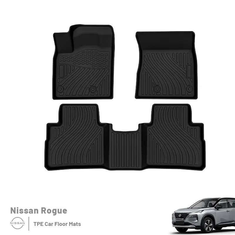 Pièce d'auto personnalisée luxe antidérapant Tpe universel imperméable 3d tapis de sol pour voiture tapis de voiture personnalisé pour Nissan ROGUE