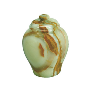 Urna de mármol de ónix verde, urnas de cremación de ónix para cenizas, urnas para cenizas humanas de ónix - Product Image 1