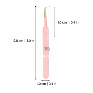 Pinzas Profesionales de Alta Calidad para Extensión de Pestañas, Color Rosa, Punta Curva, Acero Inoxidable, Herramienta de Belleza - Product Image 5