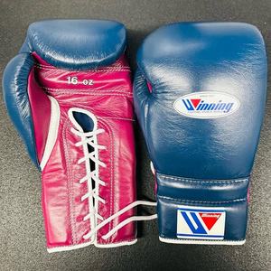 100% Genuine Cowhide Leather Professional Winning Boxing Gloves Custom Made with Lace-Up & Logo Sparring for Outdoor Use - Product Image 5