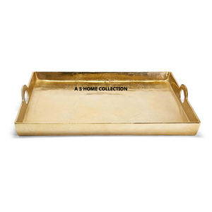 Ginkgo Leaf Design Nouveauté Plateau décoratif en aluminium avec plateau plaqué or Décoration intérieure et hôtels - Product Image 3