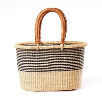 Prix bon marché magnifiquement tissé à la main Vietnam Bolga Seagrass vélo panier avant arrière vélo panier