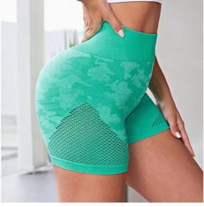 Pantalones cortos de Yoga de secado rápido de cintura alta para mujer, pantalones cortos informales con patrón sólido, novedad - Product Image 3