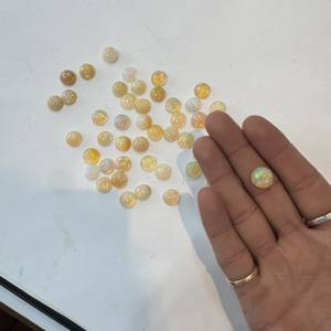 โอปอลเอธิโอเปียสีเหลืองโอปอลสีเหลืองทรงกลมสีเหลือง - Product Image 3