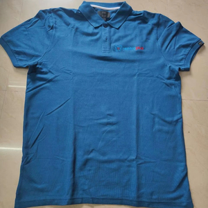 Camiseta básica de punto de algodón 100% azul para hombre para uso diario informal - Product Image 1