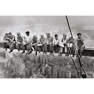 Modern New York <b>Poster</b>-'Eating Above Manhattan' for Wall Decor Made From Paper - Product Image 1