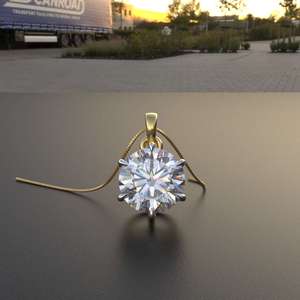 Avarta Jewelry Colgante solitario de moissanita de 2 quilates de plata esterlina para niñas y mujeres - Product Image 3
