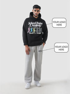 Sudadera con Capucha Oversize de Algodón Pesado para Hombre, Diseño Gráfico 'School Ruins Creativity', Unisex, Ajuste Holgado, Estilo Streetwear - Product Image 2