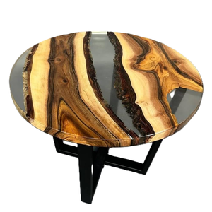 Étonnant tabouret en bois et résine pour meubles Tabouret rond en résine pour salon Article décoratif meilleure vente vente - Product Image 4