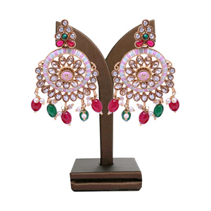 Fashion Earrings, Traditional <b>Indian</b> Earrings, Reverse AD Dangle Earrings <b>Set</b>, Mehandi Plated Earrings, Custom Dangle Earrings. - Product Image 1