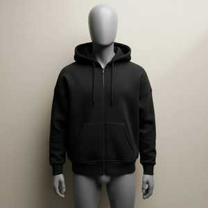 Fabricant de sweats à capuche personnalisés 360 g/m² épais à fermeture éclair intégrale, surdimensionnés, 100 % coton, brodés, unisexe, effet délavé soleil - Product Image 5