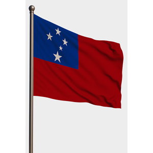 Drapeau extérieur Samoa personnalisé numérique en aluminium, disponible en polyester, soie, plastique, pour usage automobile, assurance, éducation, agences de voyage - Product Image 1