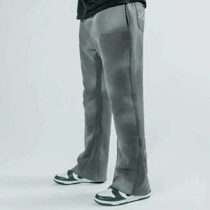 Pantalon de survêtement évasé personnalisé pour hommes Pantalon slim pour hommes Pantalon de survêtement évasé vierge et lourd délavé pour hommes - Product Image 5