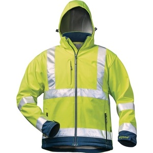 <b>High</b>-<b>Visibility</b> Men's Navy Elysee <b>Softshell</b> Polyester Workwear <b>Jacket</b> - Product Image 1