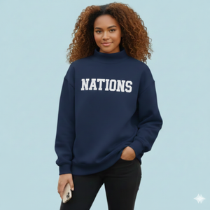 Sweat-shirt personnalisé à col montant tricoté pour femme, manches longues, imprimé, décontracté, hiver, avec logo frontal - Product Image 1