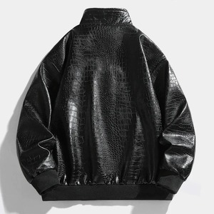เสื้อแจ็กเก็ตหนังจระเข้สำหรับผู้ชายเสื้อผ้าขี่มอเตอร์ไซค์สไตล์อเมริกันวินเทจทันสมัย - Product Image 3