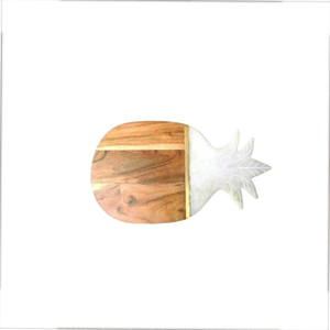 Pineapple Shaped Wooden Chopping Board With Marble Top Anti Slip Design Single Piece - Product Image 4