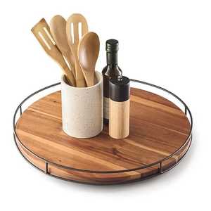 Bandeja de servicio de madera de Acacia hecha a mano, Plato decorativo, forma rectangular, Apto para lavavajillas, patrón personalizado, acabado pulido - Product Image 3