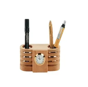 Wooden pen holder and watch Customized Shape Pen Holder Metal and Wood Sustainable Pen Pencil with sale