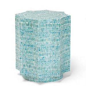 Tabourets élégants en nacre, meubles de siège en incrustation de coquillages faits à la main pour les intérieurs design - Product Image 2