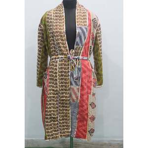 Robe de plage réversible vintage en coton Kantha pour femme, style bohème, vêtement vintage - Product Image 1
