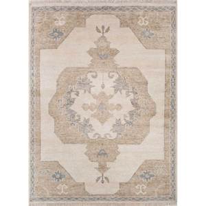 Tapis en laine noué à la main Thyme Ivory AKWT-1081, style kilim, motifs rectangulaires pour couloir, décorations de salon - Product Image 1