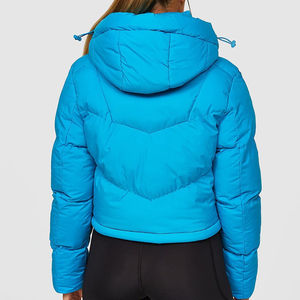 Women's Stylish Long Puffer Jacket Hood Ultra Warm Winter Design <b>Raw</b> Processing Printed Features <b>Cotton</b> Breathable Windproof - Product Image 4