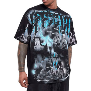 Venta al por mayor de camisetas de algodón para hombre liso en blanco de manga corta de gran tamaño deportes gimnasio moda casual ropa impresa personalizada - Product Image 4