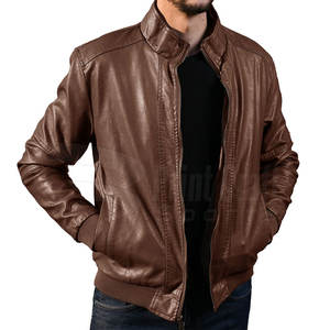 Loose Fit Full Zipper Wholesale <b>Men</b> Leather <b>Jacket</b> Plus Size <b>Men</b> Leather <b>Winter</b> <b>Jacket</b> For <b>Sale</b> - Product Image 4