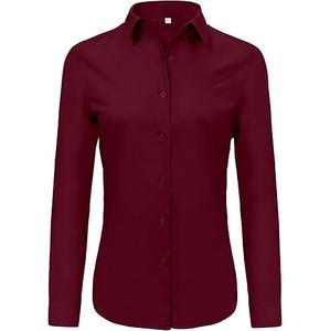 Chemises habillées pour femmes sur mesure en gros, manches longues, à carreaux marron, vêtements de bureau, chemisiers pour femmes, été, 100% coton - Product Image 1