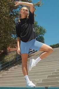 Short de motard pour femme avec poches Taille haute Contrôle du ventre Spandex Workout Yoga Athletic Gym Shorts - Product Image 5
